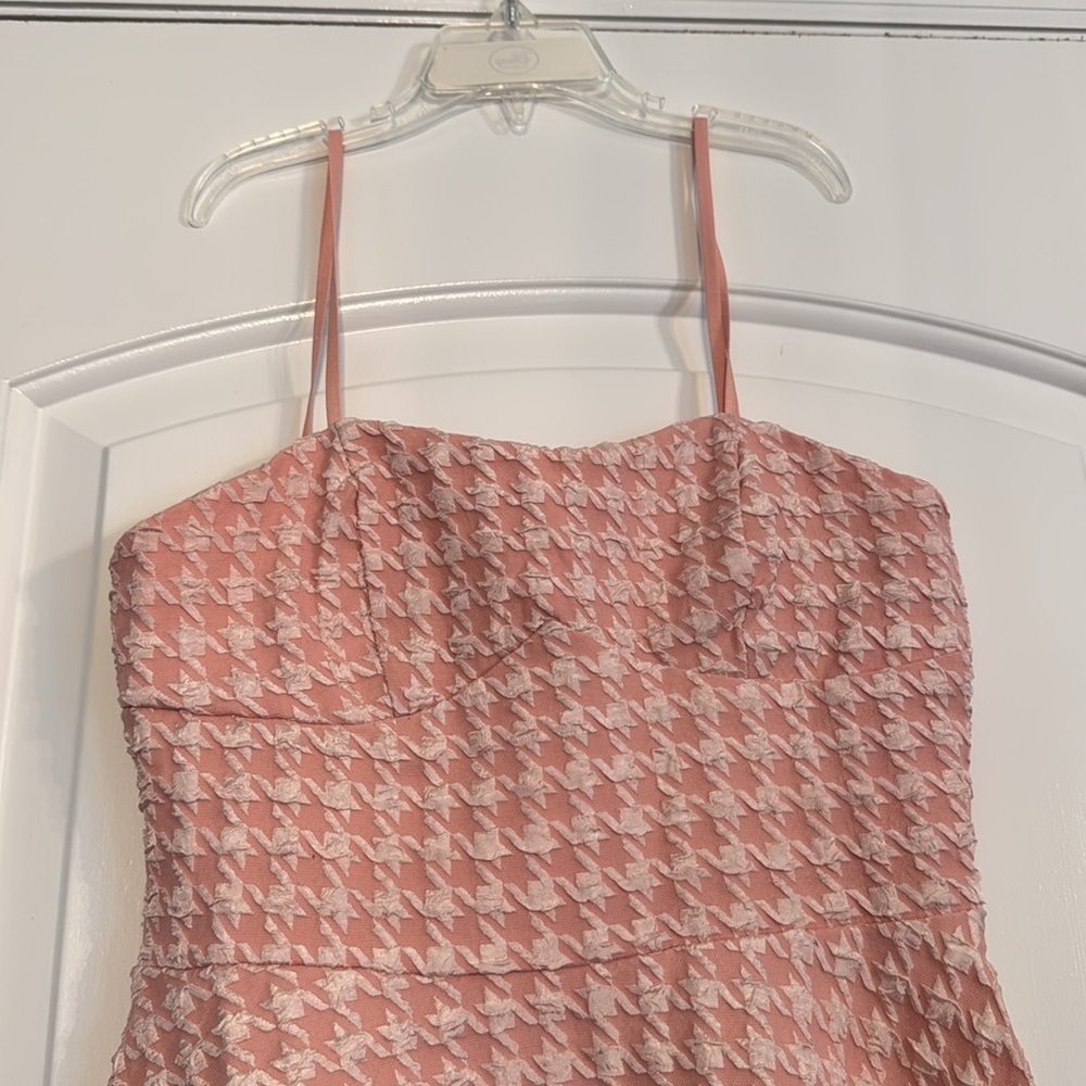 Pink Houndstooth Spaghetti Strap Dress Size XS/2 - Picture 5 of 9